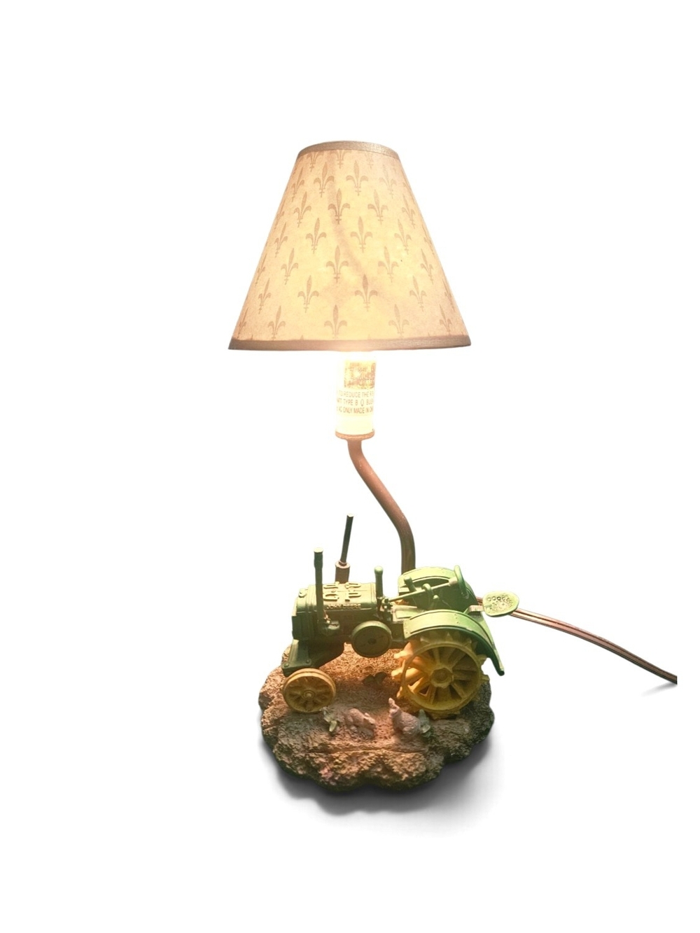 John Deere Tractor Table Lamp 1999 Vintage Farmhouse Collectible 15”